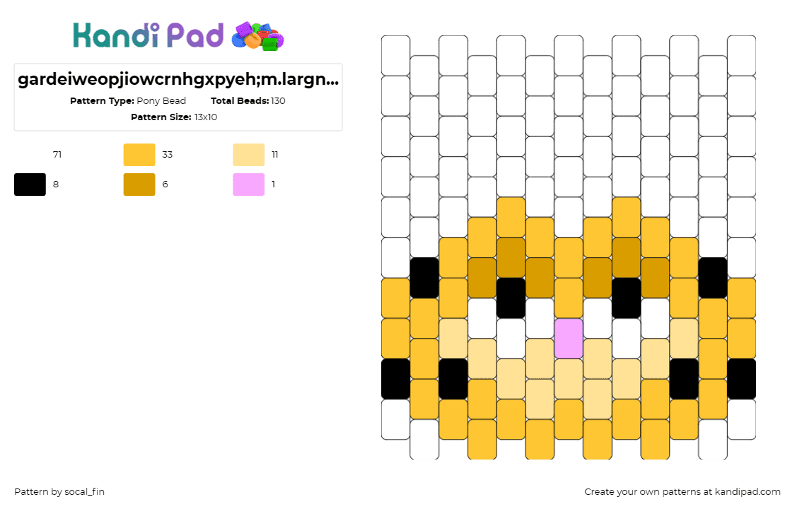 gardeiweopjiowcrnhgxpyeh;m.largno;uzeyf iuheoefhiojdw - Pony Bead Pattern by socal_fin on Kandi Pad - garfield,comic,cat,character,yellow