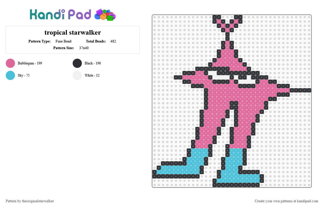 tropical starwalker - Fuse Bead Pattern by theoriginalstarwalker on Kandi Pad - 