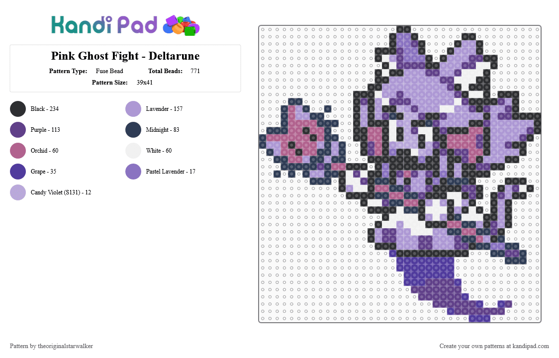 Pink Ghost Fight - Deltarune - Fuse Bead Pattern by theoriginalstarwalker on Kandi Pad - pink,purple,deltarune,deltarune chapter 5,deltarune pink,deltarune mad mew mew