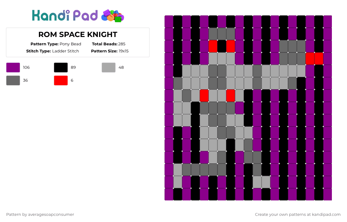 ROM SPACE KNIGHT - Pony Bead Pattern by averagesoapconsumer on Kandi Pad - beige,pink,marvel,robots,space,knight,comics