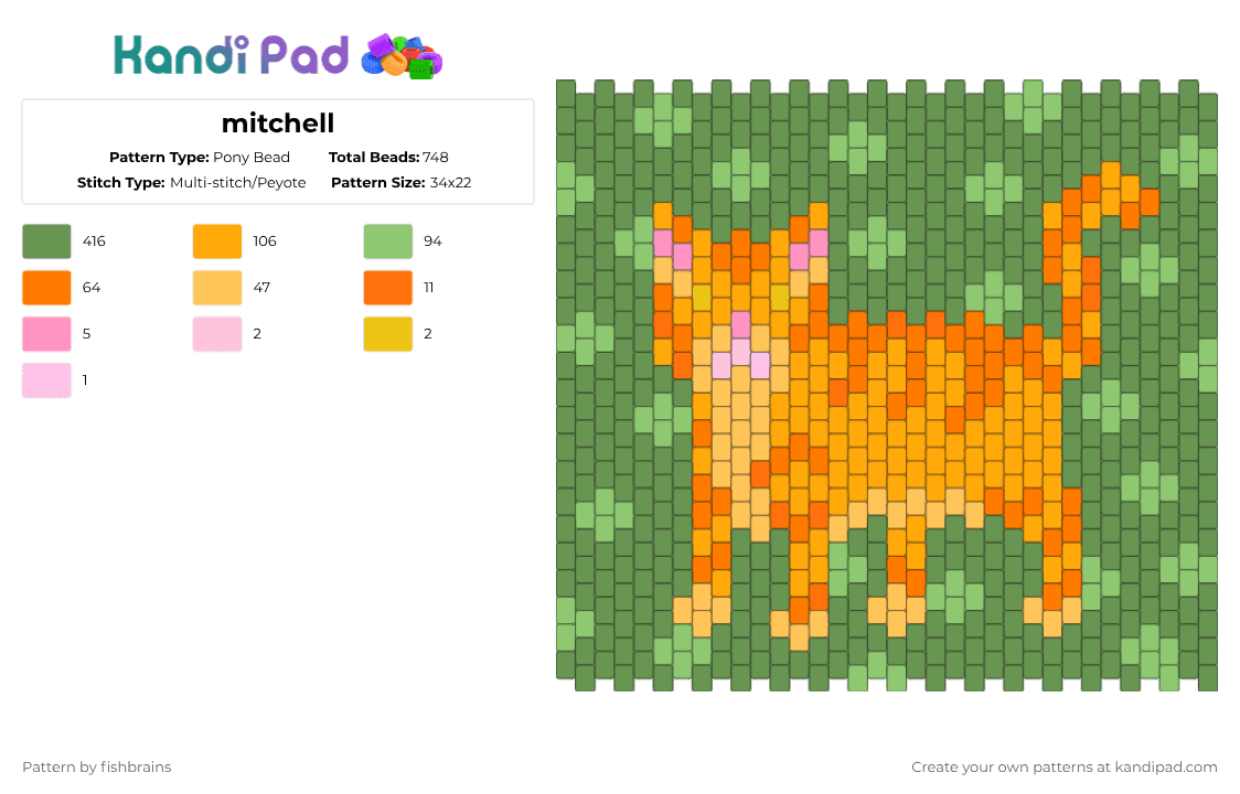 Mitchell Pony Bead Pattern - Kandi Pad | Kandi Patterns, Fuse Bead ...