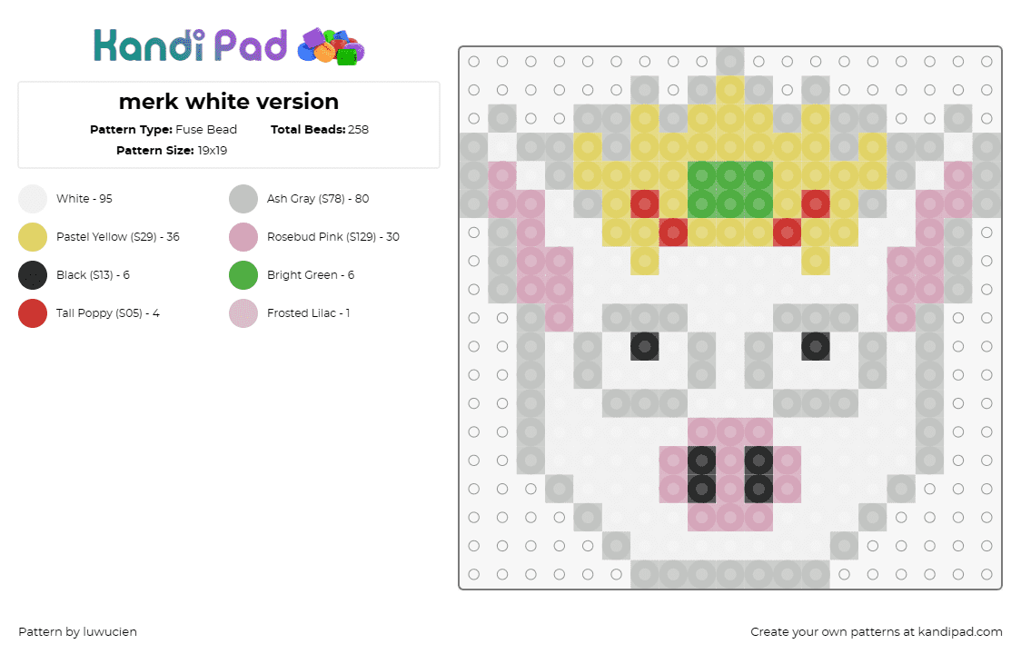 merk white version - Fuse Bead Pattern by luwucien on Kandi Pad - merkimer,disenchantment,pig,king,crown,whimsical,adorable,royal