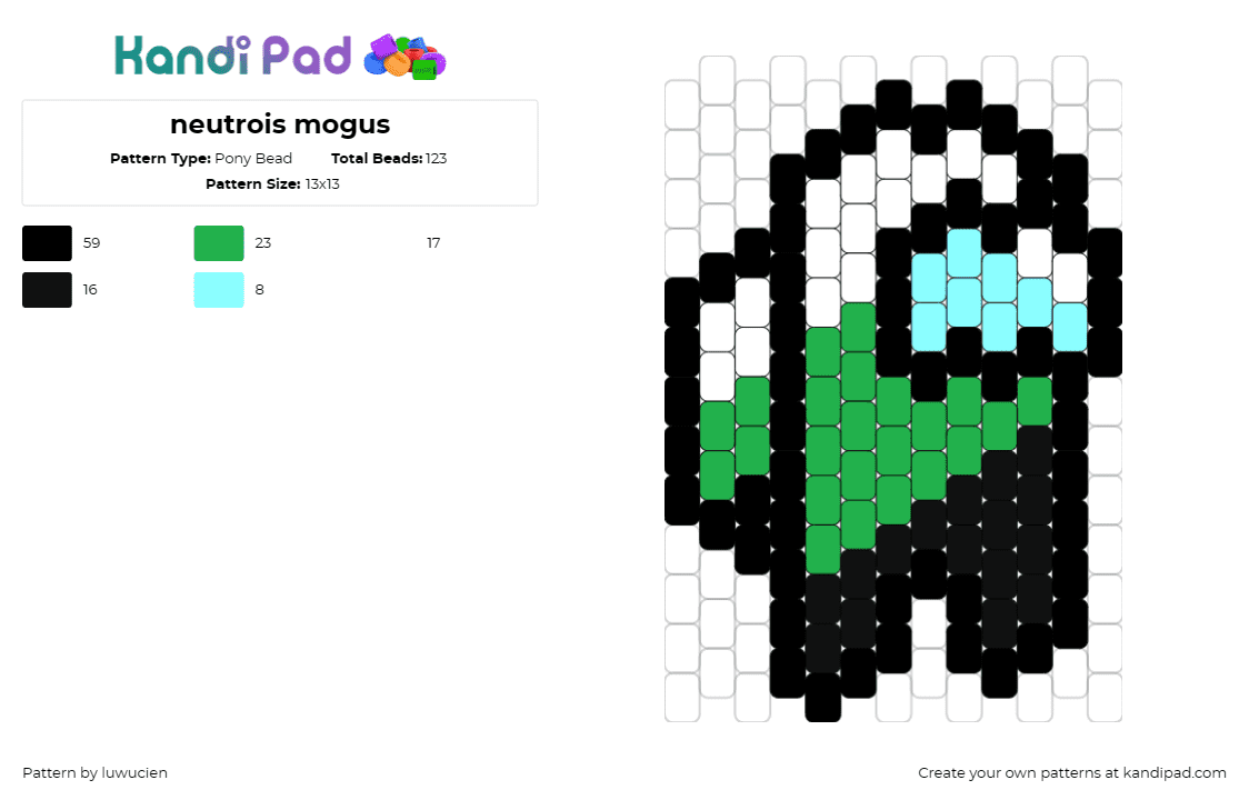 neutrois mogus - Pony Bead Pattern by luwucien on Kandi Pad - among us,nonbinary,pride,identity,personal touch,colors,inclusive,gaming