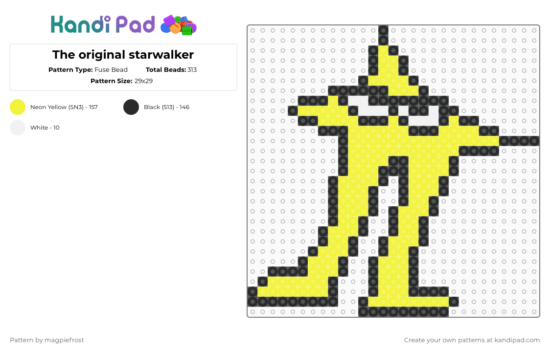 The original starwalker - Fuse Bead Pattern by magpiefrost on Kandi Pad - yellow,deltarune,theoriginalstarwalker