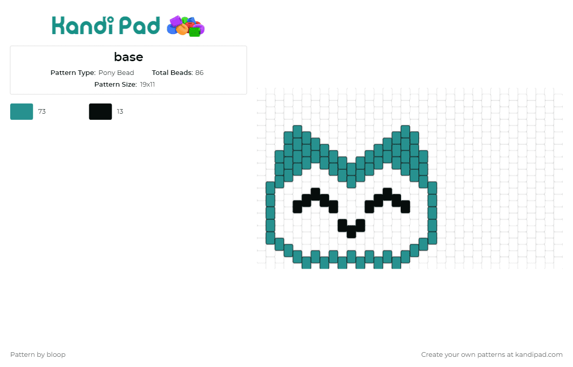 base - Pony Bead Pattern by bloop on Kandi Pad - music,smiling,whimsy,adorable,playful,personality,cheerful,teal