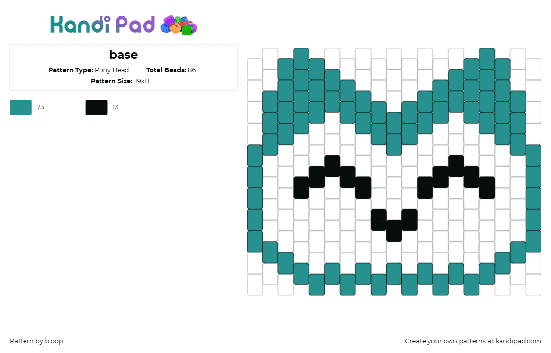 base - Pony Bead Pattern by bloop on Kandi Pad - music,smiling,adorable,playful,personality,cheerful,teal