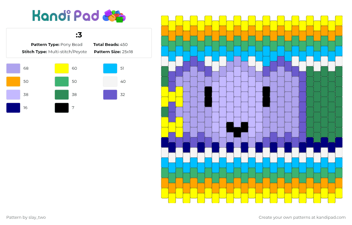 :3 Pony Bead Pattern - Kandi Pad | Kandi Patterns, Fuse Bead Patterns ...