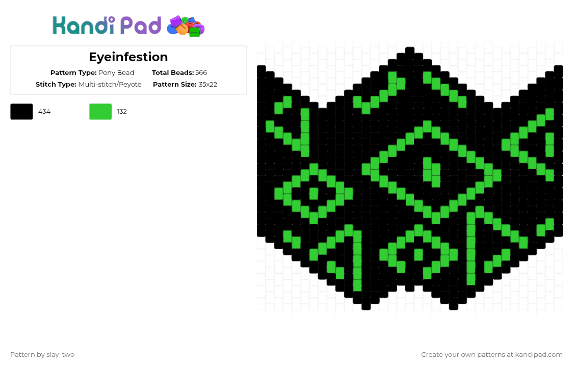 Eyeinfestion - Pony Bead Pattern by slay_two on Kandi Pad - black