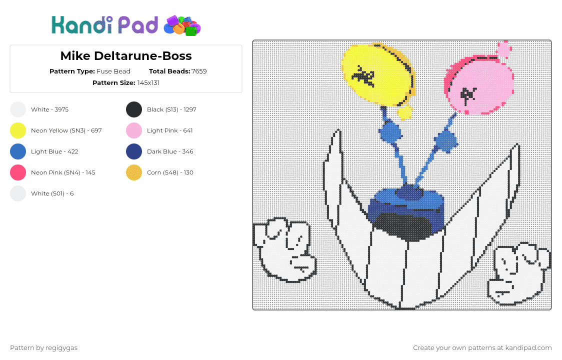 Motormouth Mike-Big Showdown Boss - Fuse Bead Pattern by regigygas on Kandi Pad - 