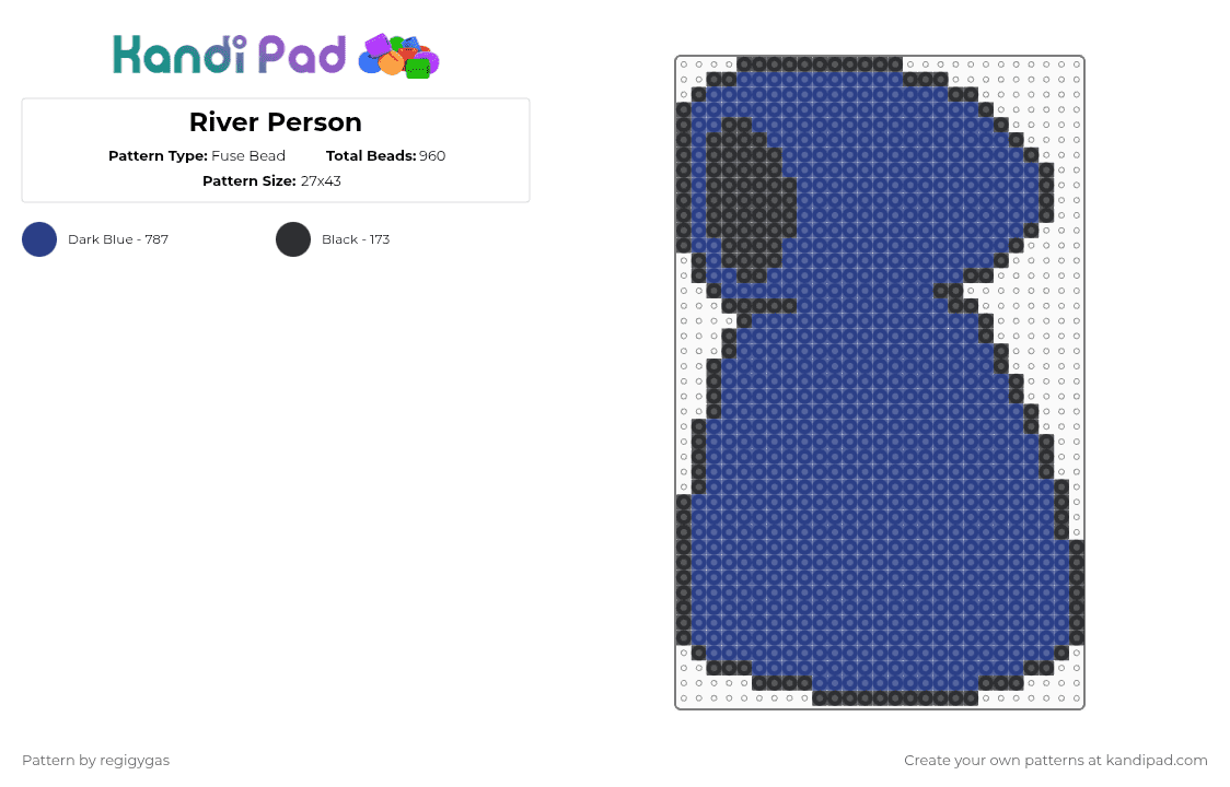 River Person - Fuse Bead Pattern by regigygas on Kandi Pad - blue