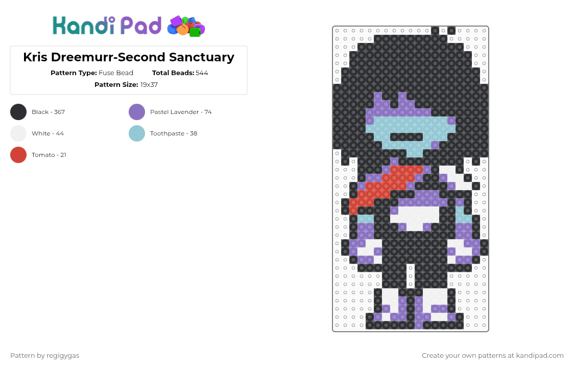 Kris Dreemurr-Second Sanctuary - Fuse Bead Pattern by regigygas on Kandi Pad - black,blue