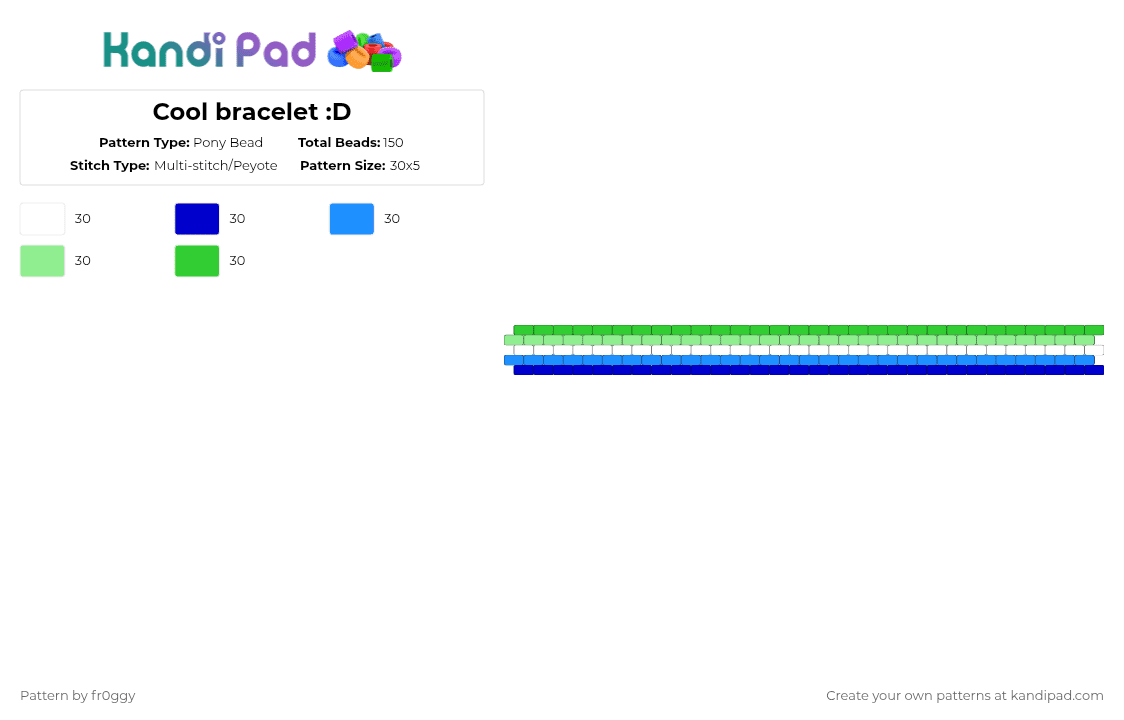 Cool bracelet :D - Pony Bead Pattern by fr0ggy on Kandi Pad - purple,light blue,teal,green,gay,pride,white,blue,kandi,cuff,mlm