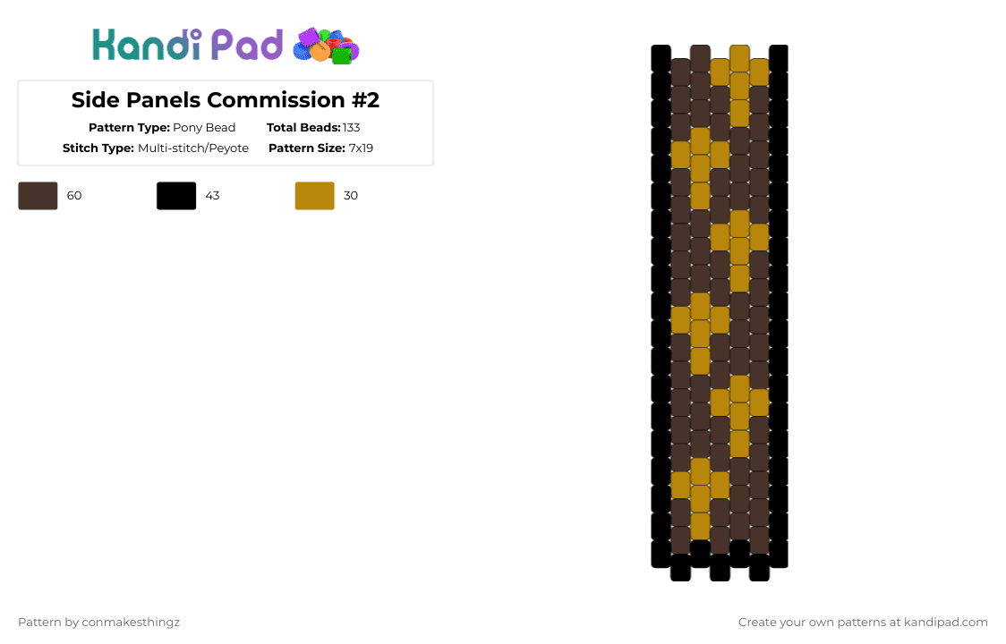 Side Panels Commission #2 Pony Bead Pattern - Kandi Pad | Kandi ...