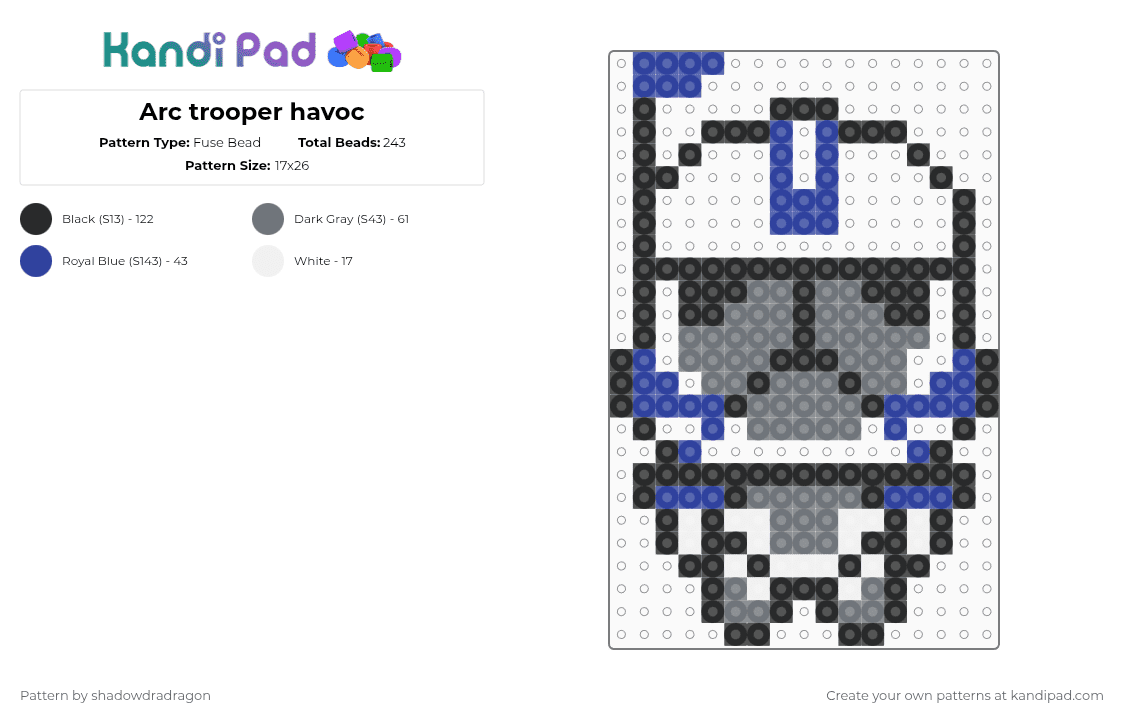 Arc trooper havoc - Fuse Bead Pattern by shadowdradragon on Kandi Pad - purple,gray
