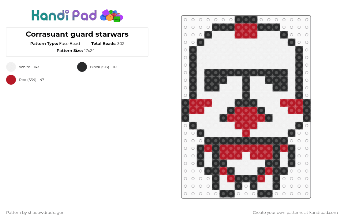 Corrasuant guard starwars - Fuse Bead Pattern by shadowdradragon on Kandi Pad - white
