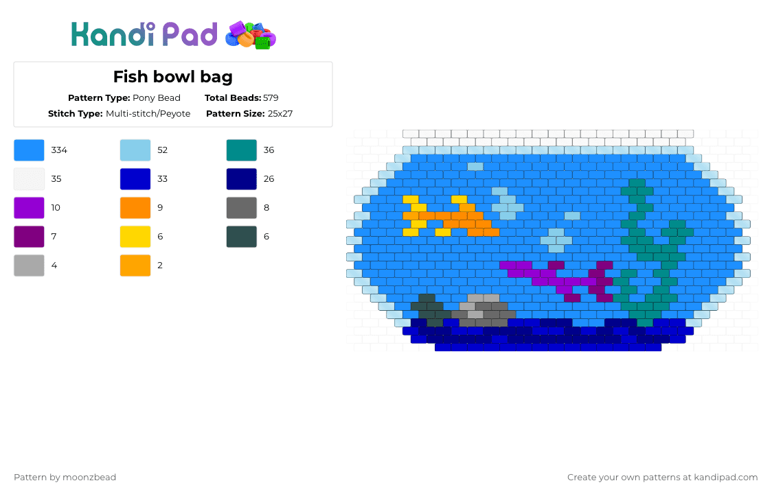 My Fish bowl - Pony Bead Pattern by dissonantbeads on Kandi Pad - fishbowl,kandi,bag,cute,fish