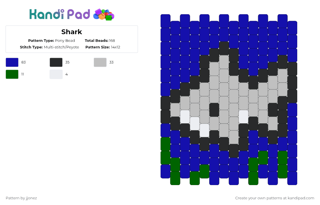 Shark - Pony Bead Pattern by jjonez on Kandi Pad - purple