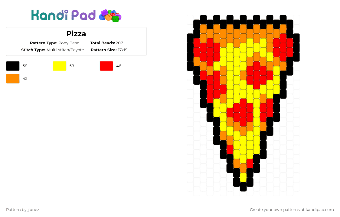 Pizza Pony Bead Pattern - Kandi Pad | Kandi Patterns, Fuse Bead ...