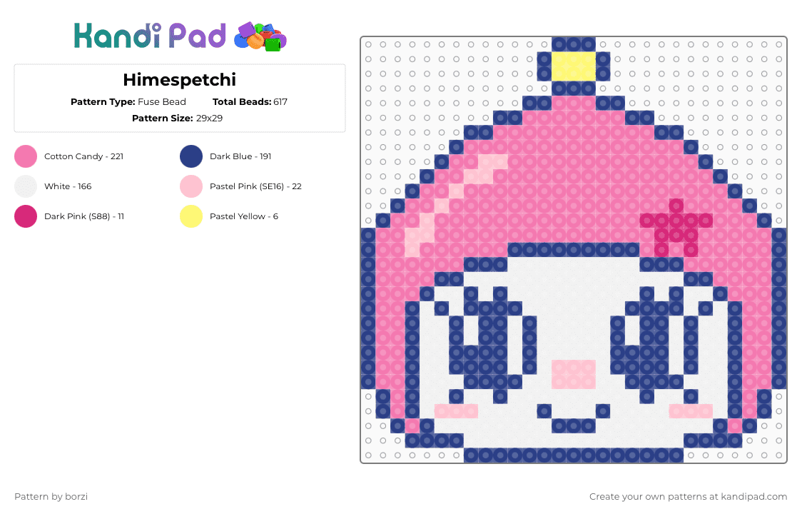 Himespetchi - Fuse Bead Pattern by borzi on Kandi Pad - blue,pink,tamagotchi