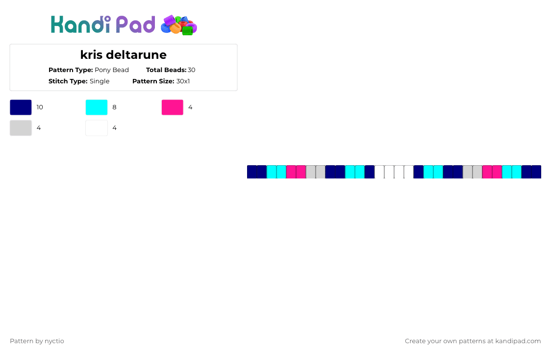 kris deltarune - Pony Bead Pattern by nyctio on Kandi Pad - purple,light blue
