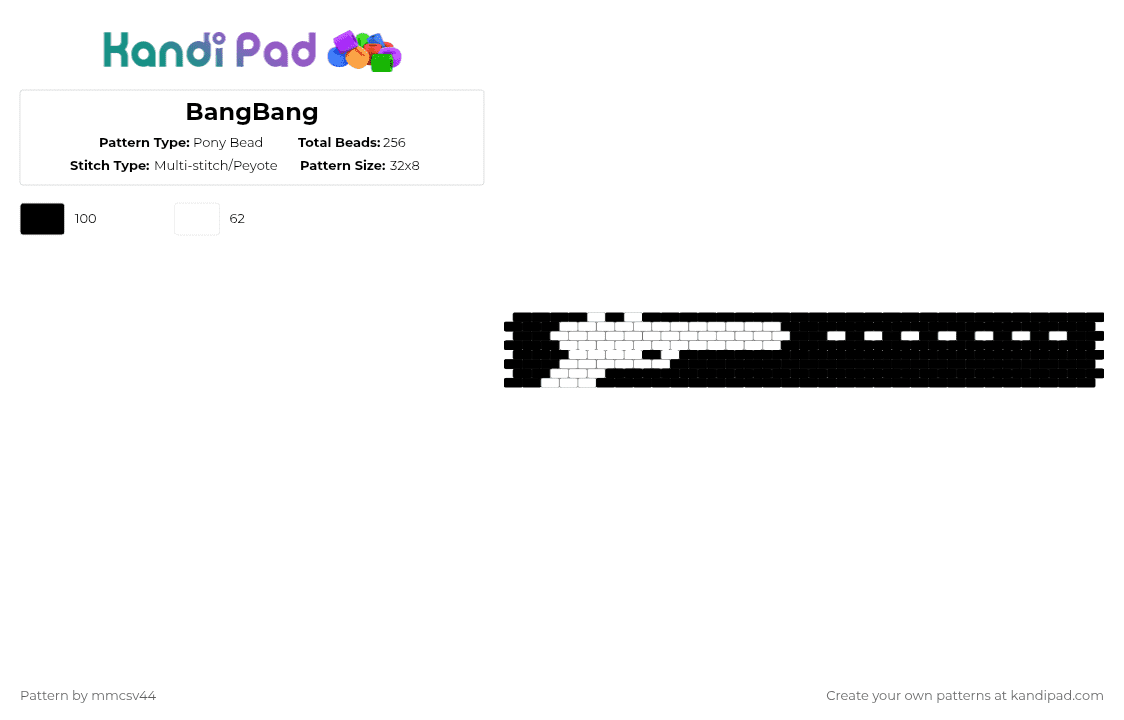 BangBang - Pony Bead Pattern by ahbeauty_ahbeast on Kandi Pad - black