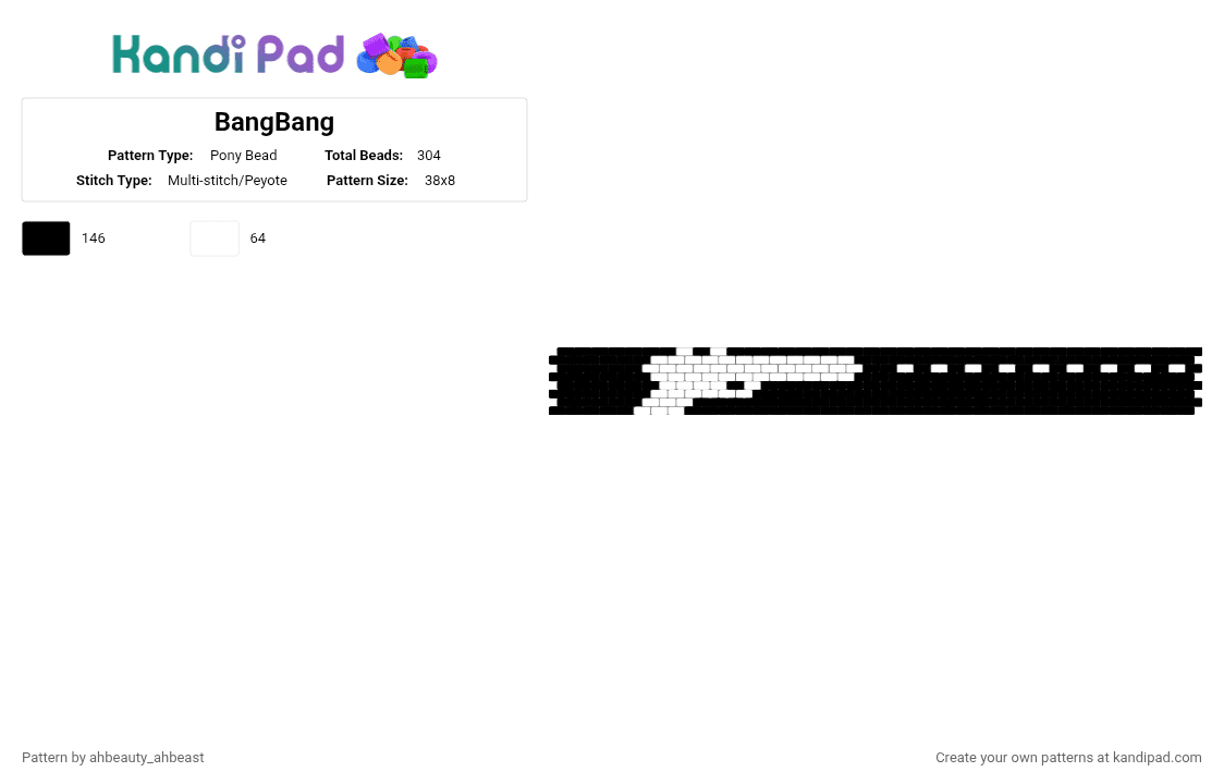 BangBang - Pony Bead Pattern by ahbeauty_ahbeast on Kandi Pad - black