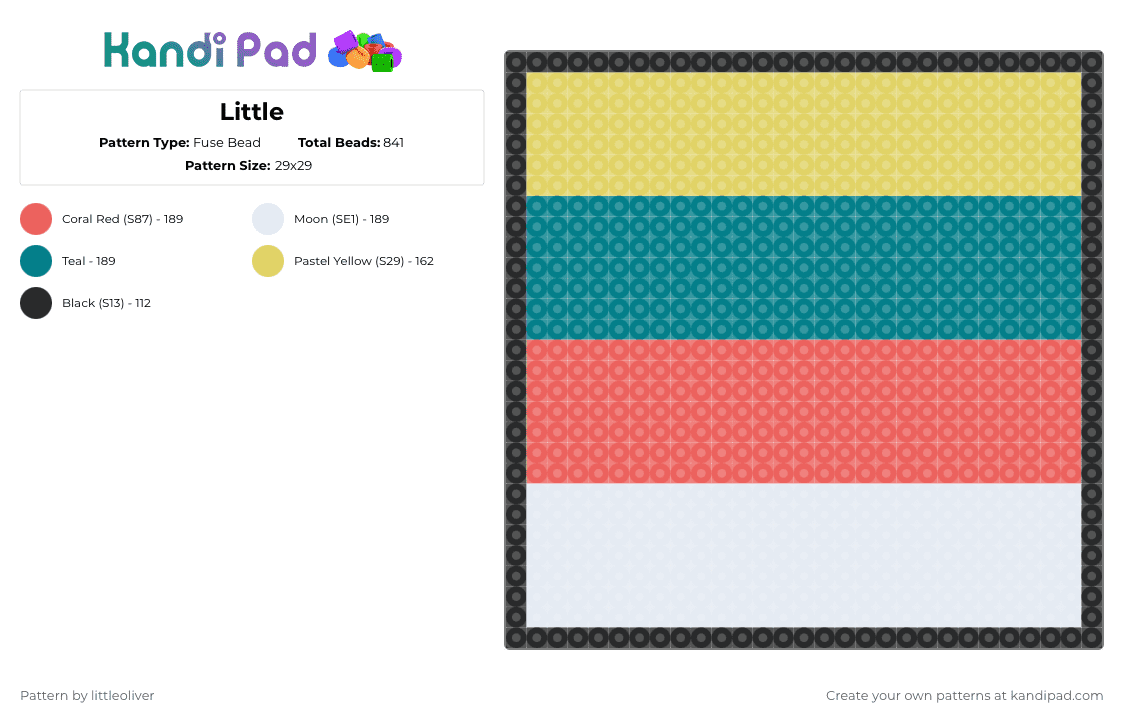 Little - Fuse Bead Pattern by littleoliver on Kandi Pad - red,teal