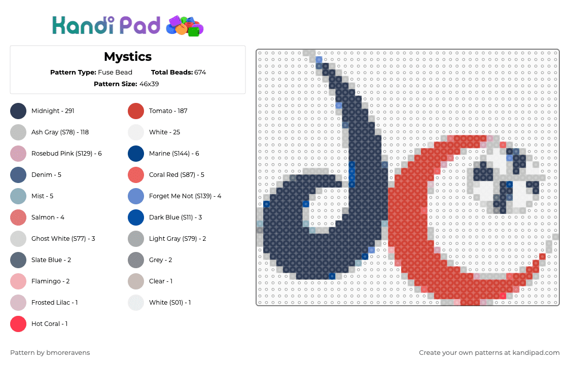 Mystics - Fuse Bead Pattern by bmoreravens on Kandi Pad - beige,purple,red