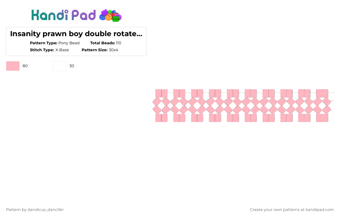 Insanity prawn boy double rotater @l00zh1n_br4inz 2/6 first rotater part - Pony Bead Pattern by mikusgay_01 on Kandi Pad - 