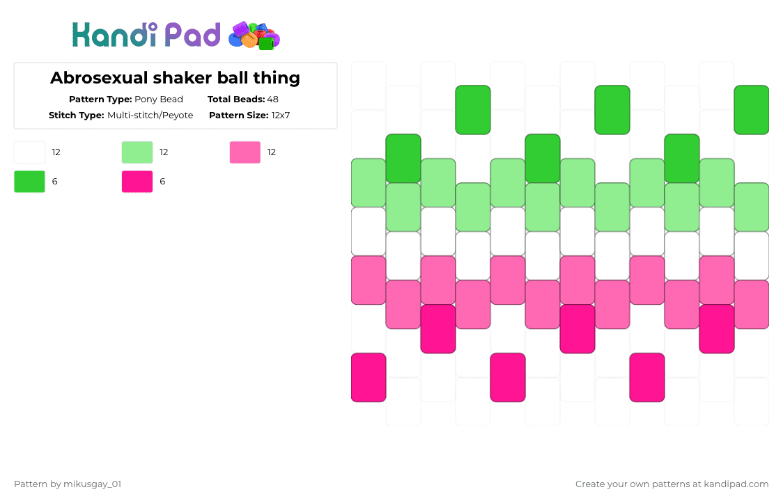 Abrosexual shaker ball thing - Pony Bead Pattern by mikusgay_01 on Kandi Pad - teal,pink