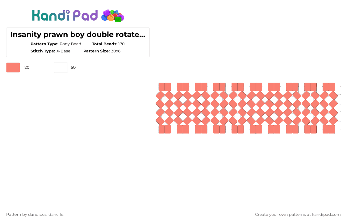 Insanity prawn boy double rotater for @l00zh1n_br4inz 1/4 - Pony Bead Pattern by mikusgay_01 on Kandi Pad - 