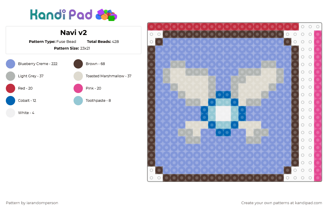 Navi v2 Fuse Bead Pattern - Kandi Pad | Kandi Patterns, Fuse Bead ...