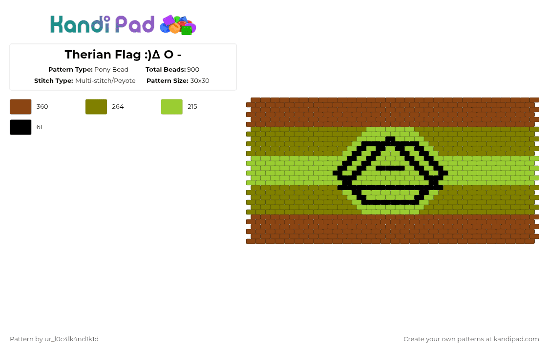Therian Flag :)∆ O - - Pony Bead Pattern by ur_l0c4lk4nd1k1d on Kandi Pad - red,therian,flag