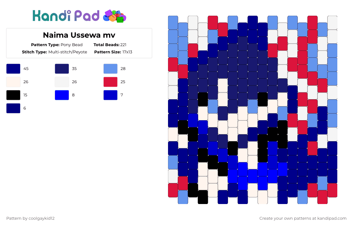 Naima Ussewa mv - Pony Bead Pattern by the_cooljayk1d on Kandi Pad - purple,ado,jpop,cool