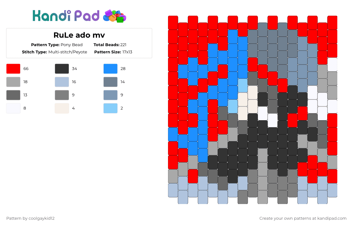RuLe ado mv - Pony Bead Pattern by the_cooljayk1d on Kandi Pad - ado,jpop,cool