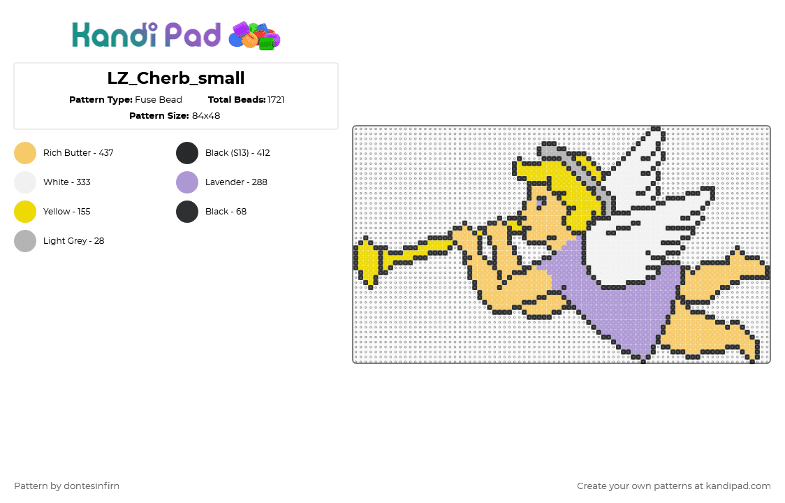 Cherub - Fuse Bead Pattern by dontesinfirn on Kandi Pad - yellow