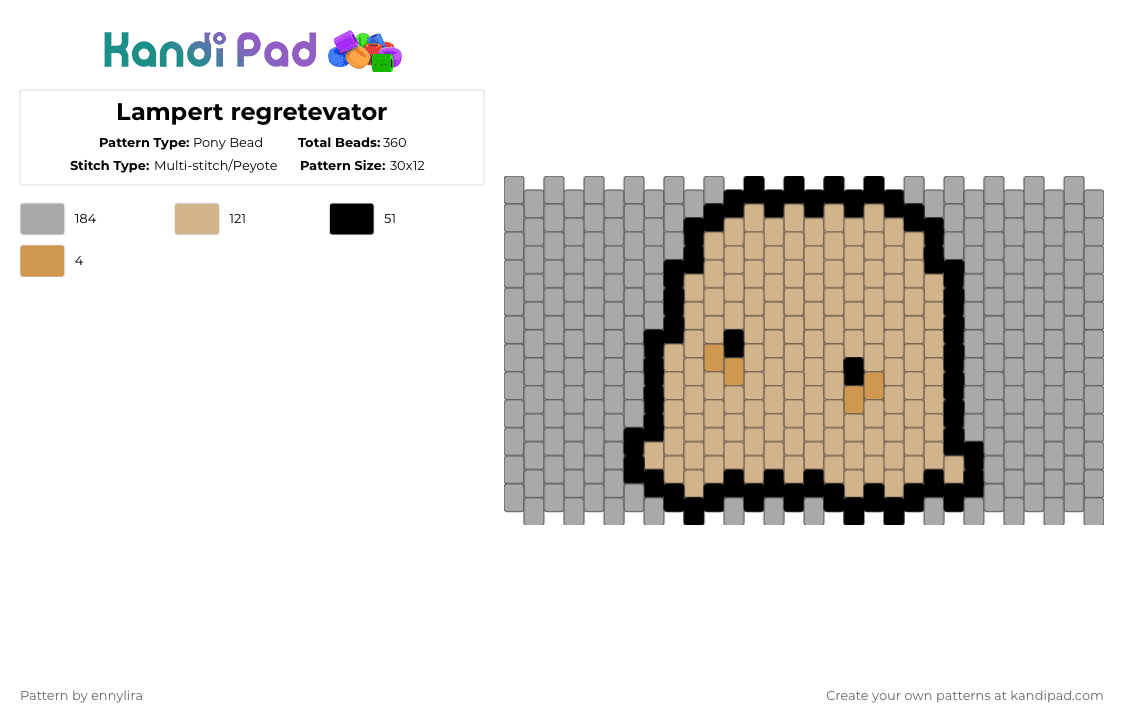 Lampert regretevator - Pony Bead Pattern by ennylira on Kandi Pad - beige