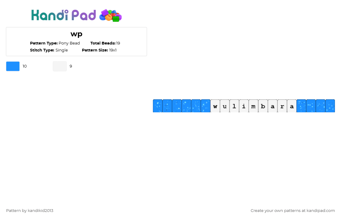 Wp Pony Bead Pattern - Kandi Pad | Kandi Patterns, Fuse Bead Patterns ...
