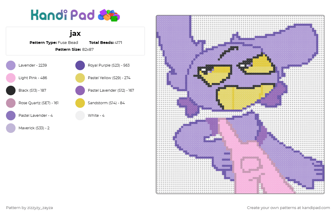 Jax Fuse Bead Pattern - Kandi Pad | Kandi Patterns, Fuse Bead Patterns ...