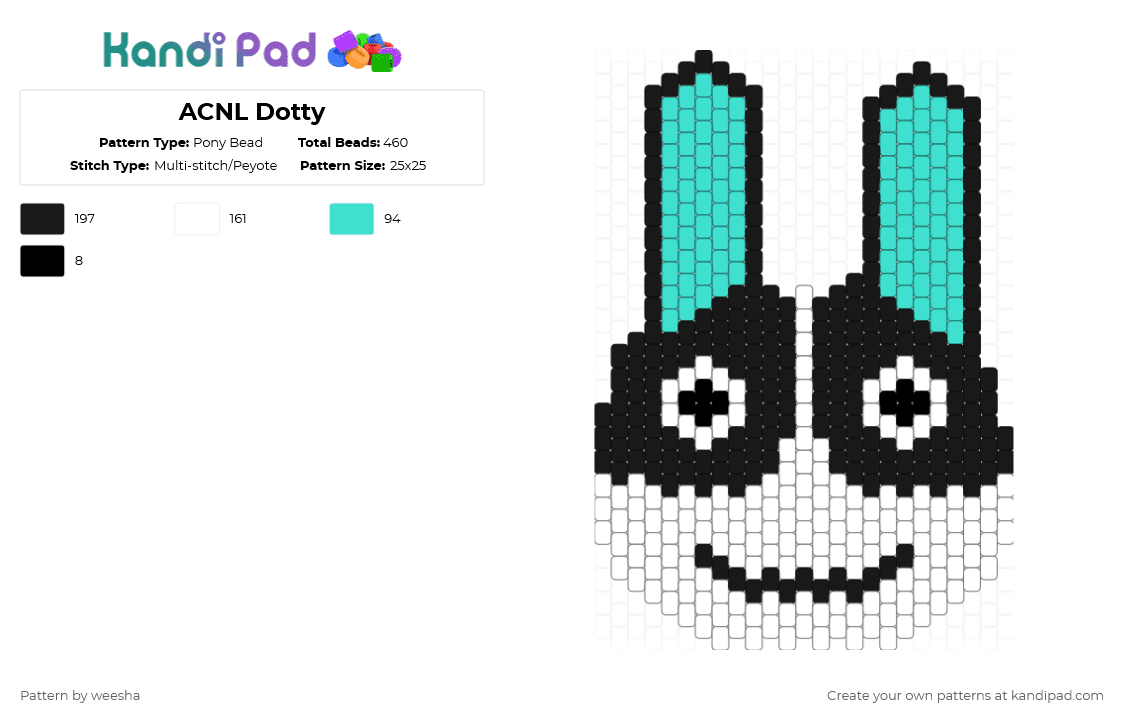 ACNL Dotty Pony Bead Pattern - Kandi Pad | Kandi Patterns, Fuse Bead ...