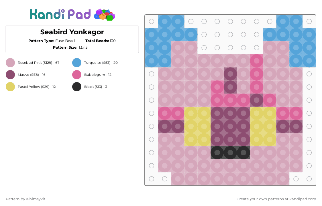 Fabulous Beasts Hundun - Fuse Bead Pattern by whimsykit on Kandi Pad - pink