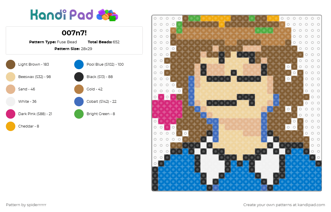 007n7! - Fuse Bead Pattern by spiderrrrrr on Kandi Pad - tan,beige,blue
