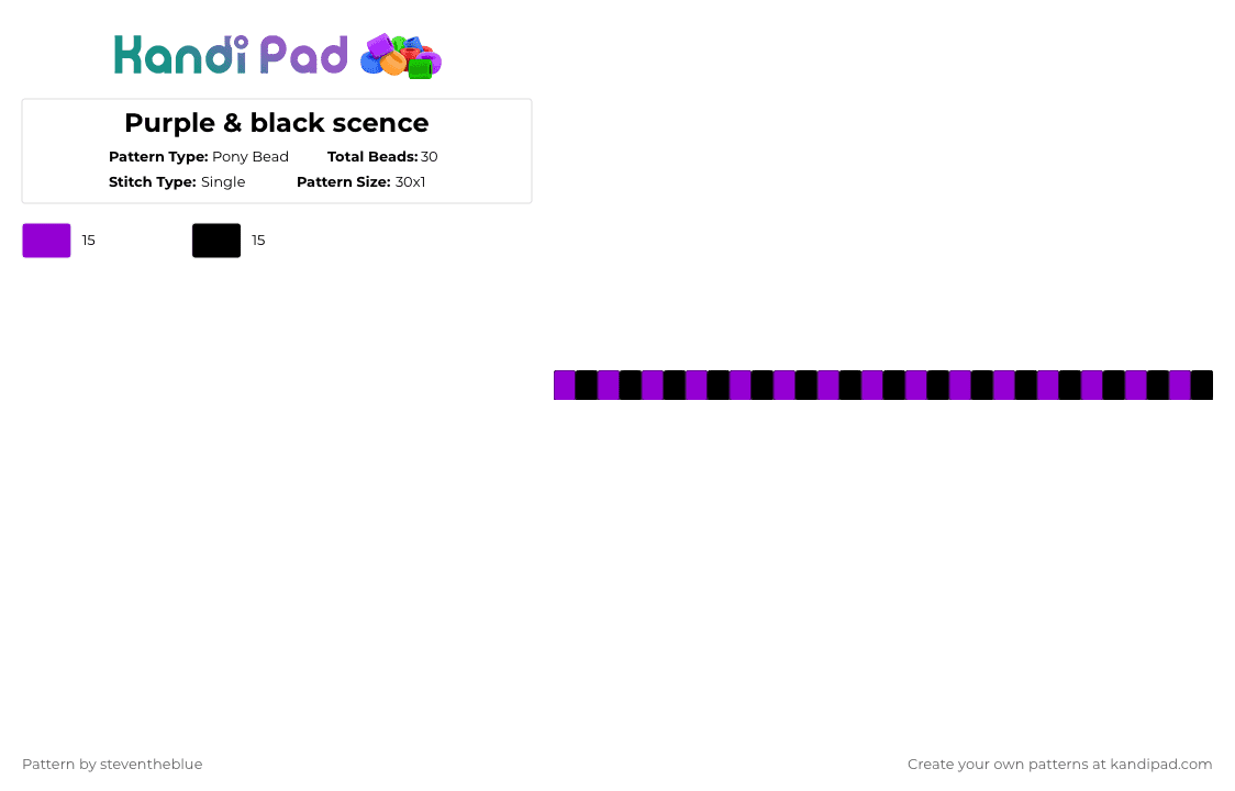 Purple & black scence - Pony Bead Pattern by steventheblue on Kandi Pad - purple,black