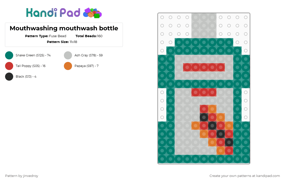 Mouthwashing mouthwash bottle - Fuse Bead Pattern by beadedroy on Kandi Pad - beige,teal,videogame,mouthwashing,mouthwash,fandom,fusebead,game,dragonbreathmouthwash,dragonbreath
