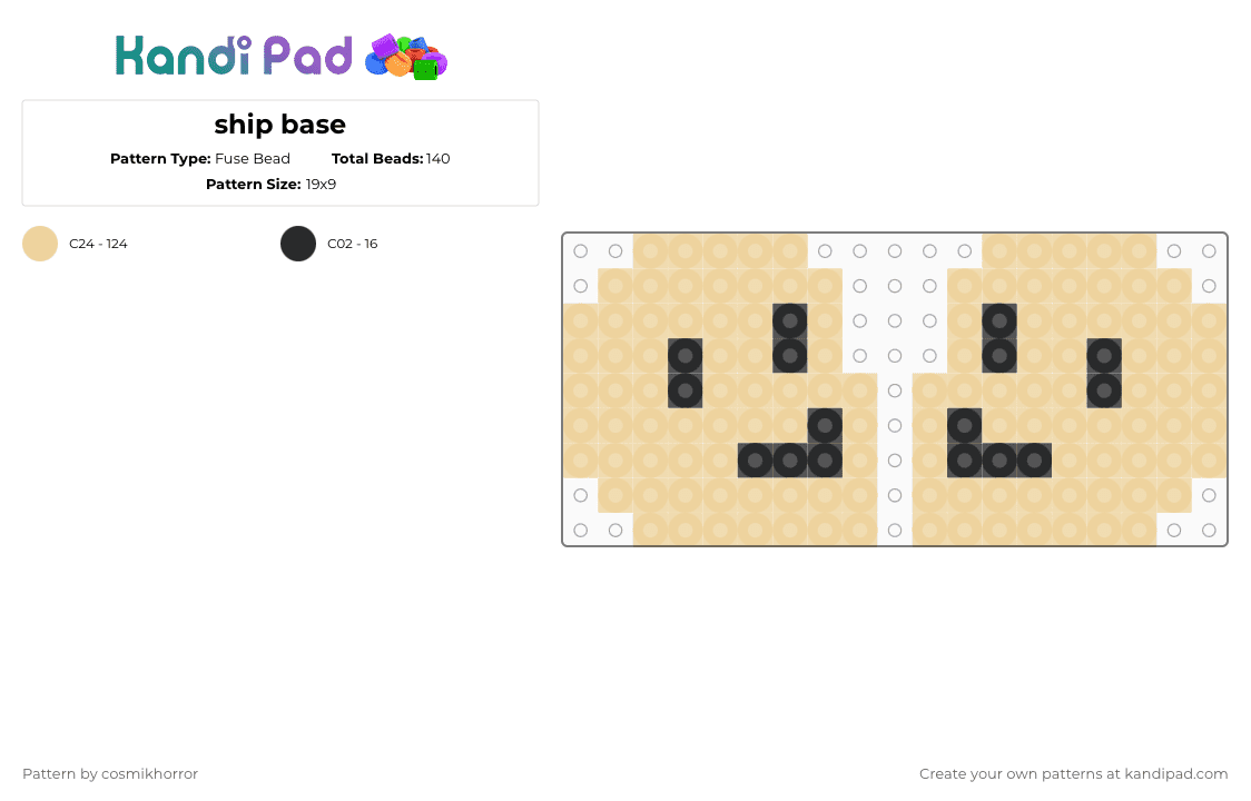 ship base - Fuse Bead Pattern by cosmikhorror on Kandi Pad - beige