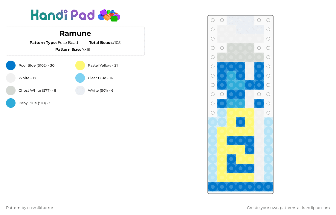 Ramune - Fuse Bead Pattern by cosmikhorror on Kandi Pad - blue