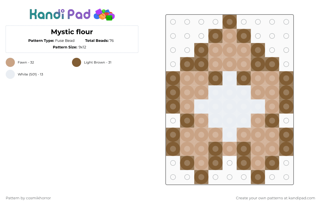 Mystic flour - Fuse Bead Pattern by cosmikhorror on Kandi Pad - beige, tan