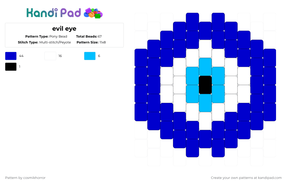 evil eye - Pony Bead Pattern by cosmikhorror on Kandi Pad - purple