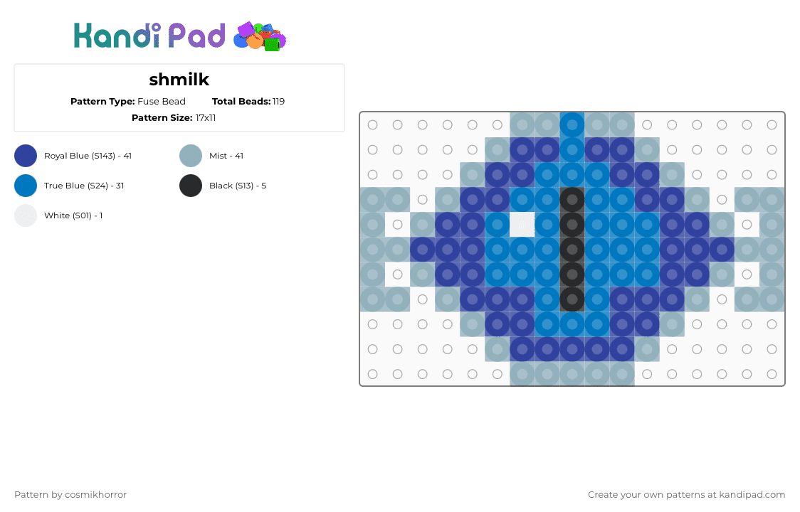 shmilk - Fuse Bead Pattern by cosmikhorror on Kandi Pad - purple,light blue