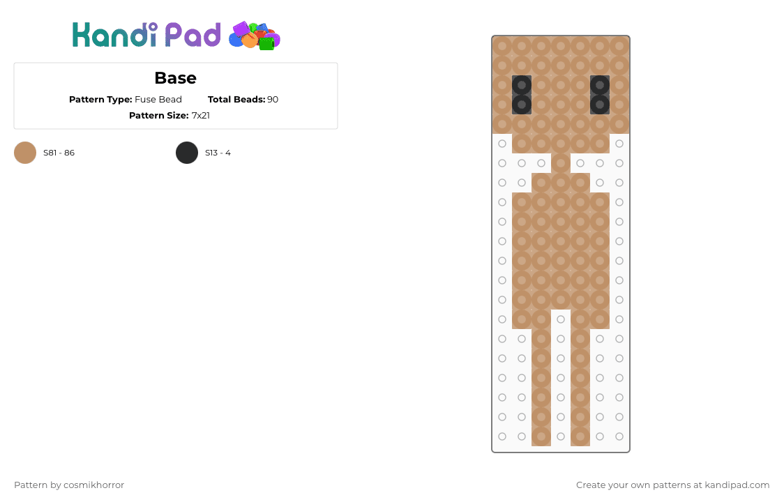 Base - Fuse Bead Pattern by cosmikhorror on Kandi Pad - tan